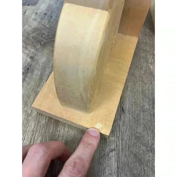 Montet Bois Switzerland Wooden Carved Elephant Bookends Brown Set of 2 - Picture 4 of 10